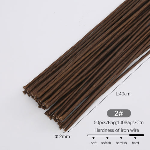Palillo metal x50 forrado para flores 2mmx40cm. B.HGTS