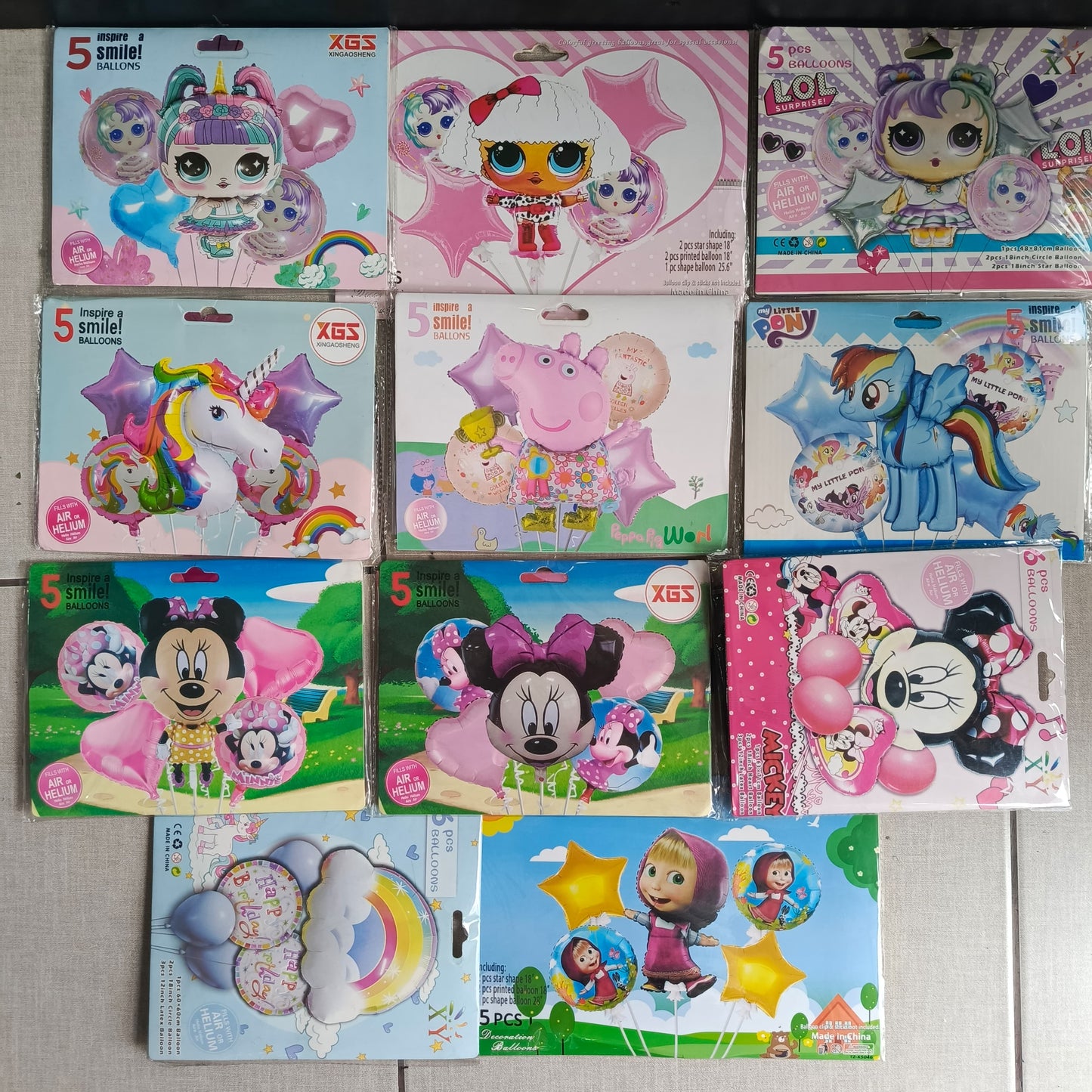 Set de globos de personaje de niñas. PERS567PCS