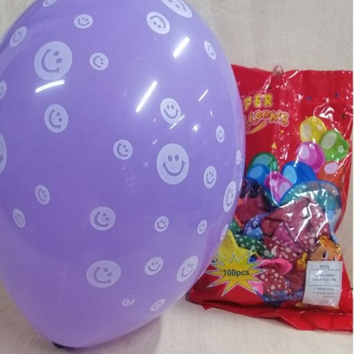 Paq. 10 globos de látex caritas felices R12. TT75