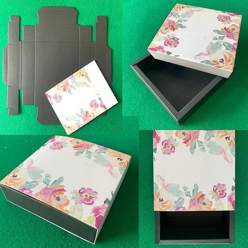 Caja de regalo armable con diseño 13x13x4cm. J223