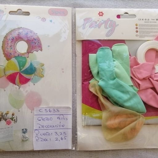 Globos para decoración dona 9pcs. C5633