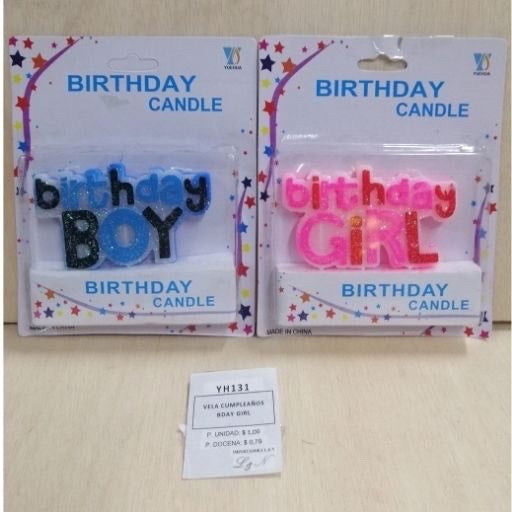 Vela frase birthday boy/ girl. YH131
