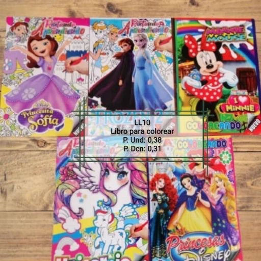 Libros para colorear A4 varios diseños. LL10