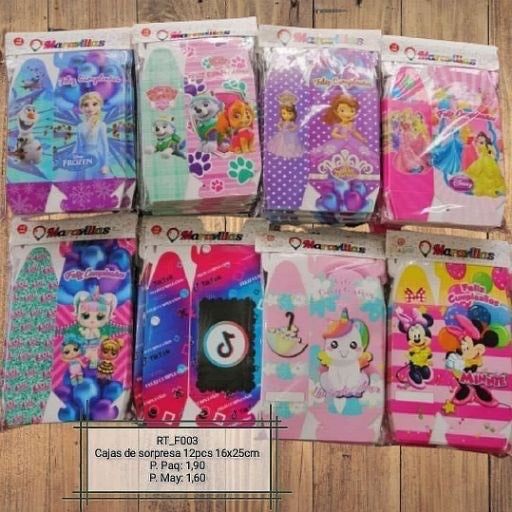 Cajas de sorpresas 12pcs. 25x16cm. RT_F003