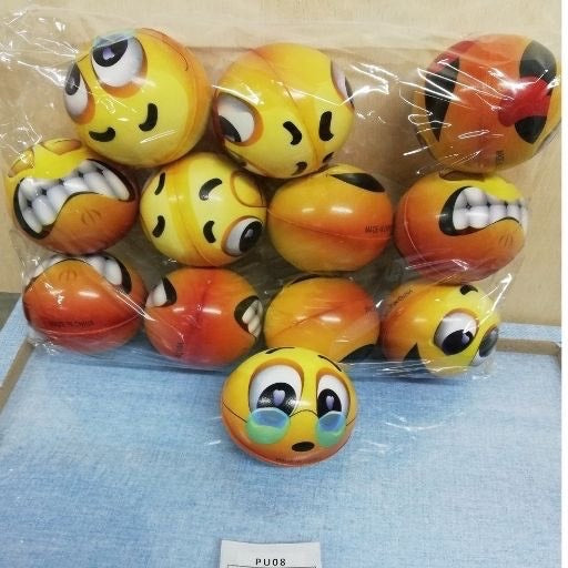 Pelota antiestrés con diseños de emojis. PU08