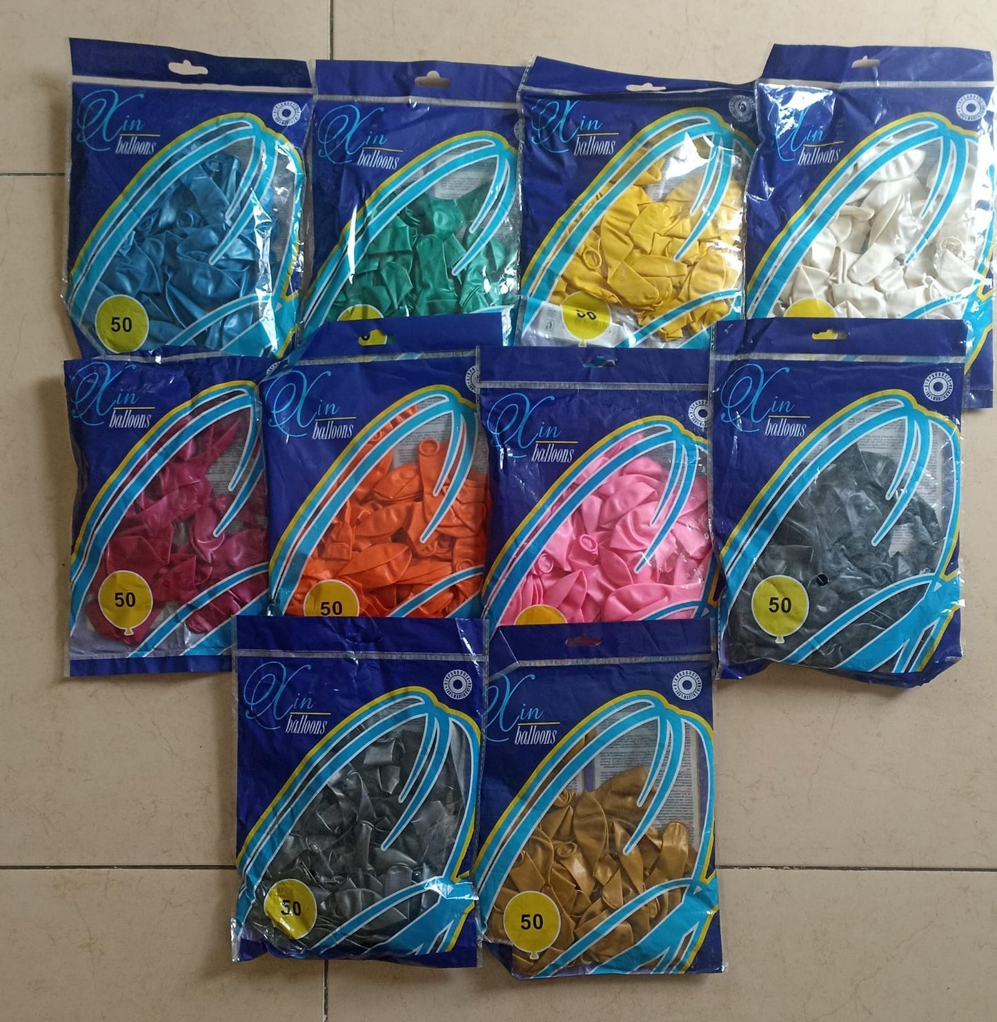 Paq. 50 globos de látex R9. A05158