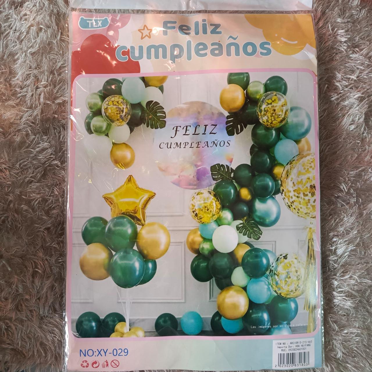 Set de Globos decoración completa con póster Feliz cumpleaños. 215663