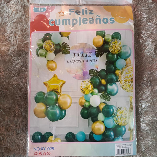 Set de Globos decoración completa con póster Feliz cumpleaños. 215663