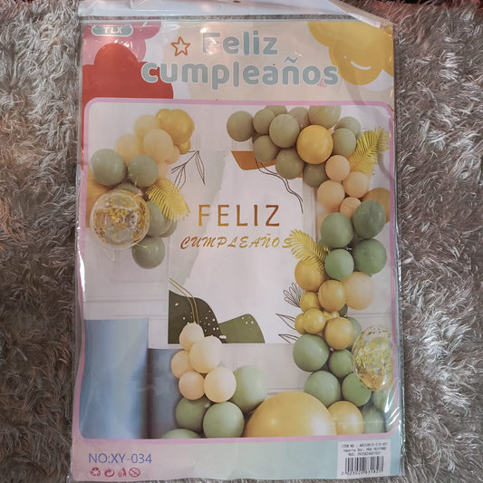 Set de Globos decoración completa con póster Feliz cumpleaños. 215651