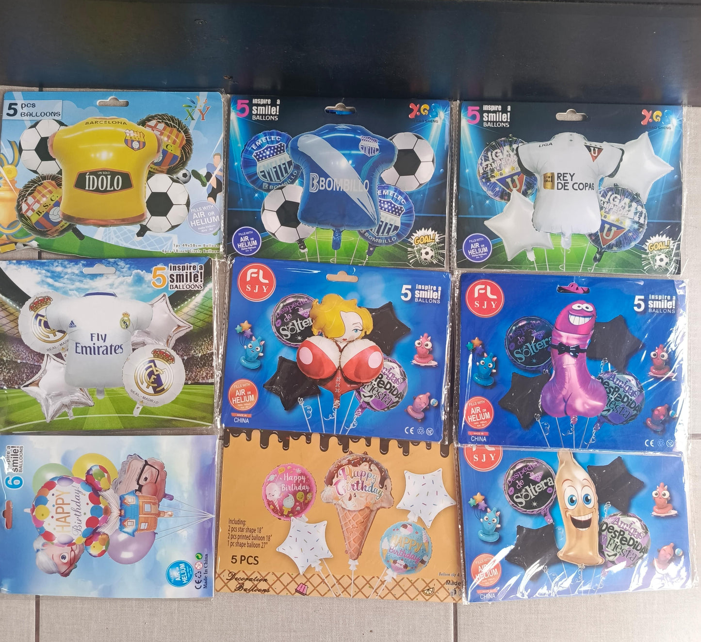 Set de globos de personaje varios. PERS567PCS