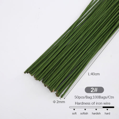 Palillo metal x50 forrado para flores 2mmx40cm. B.HGTS