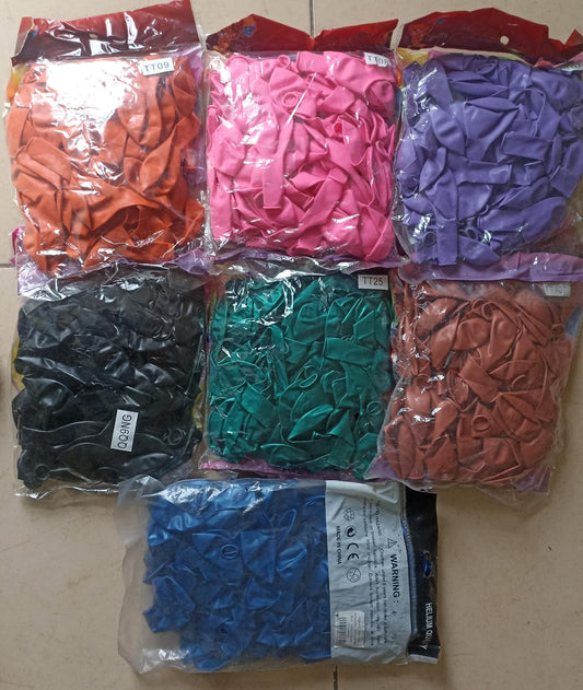 Paq. 100 globos de látex R10. TT03