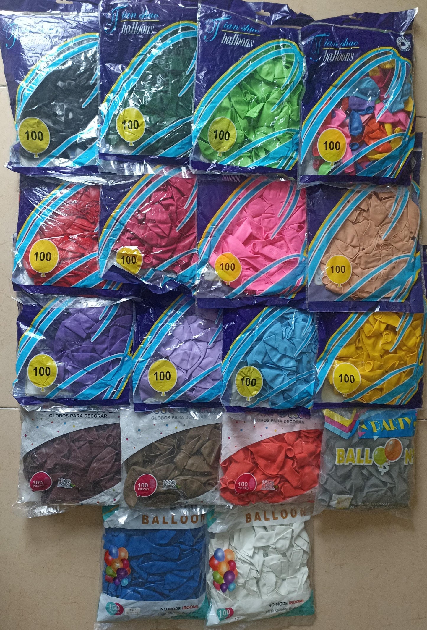 Paq Globos látex R12 100pcs. 12915
