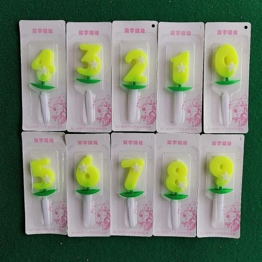 Velas número verde serie completa 10pcs. 8110