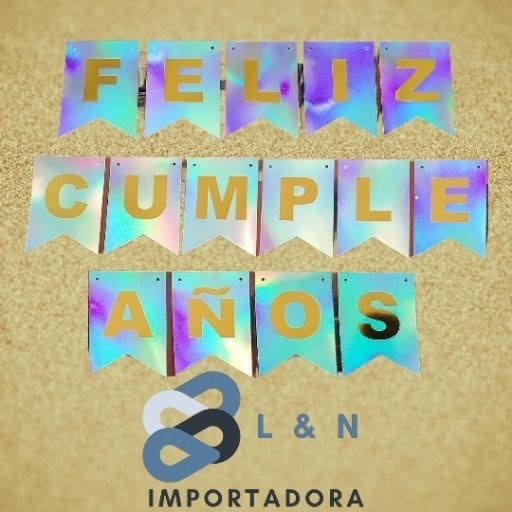 Guirnalda frase feliz cumpleaños tornasol. MJ66