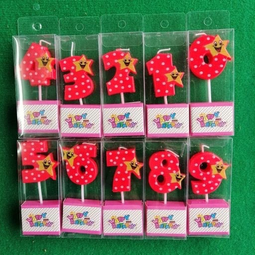 Velas número rojas serie completa 10pcs. 8334