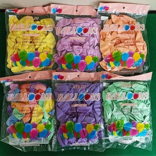 Paq. 50 globos de látex color pastel R12. TT9