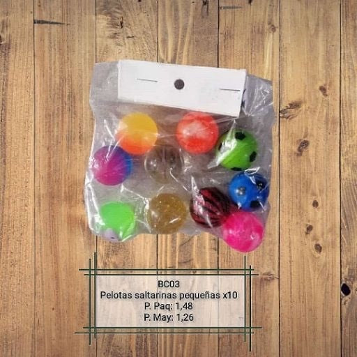 Pelotas saltarinas 3cm 10pcs. BC03