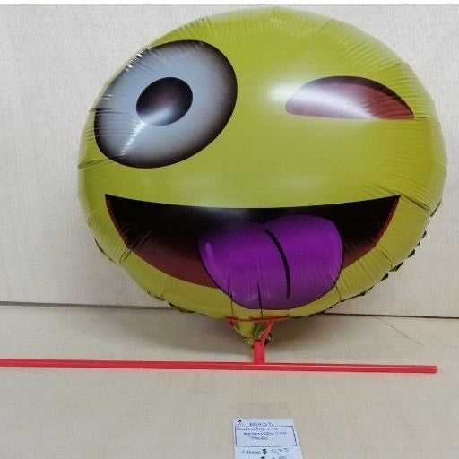 Globo 18" diseño de emoji con portaglobo. M0433