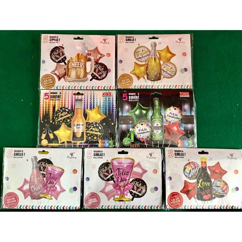 Set globos de botella 5 piezas. BOT5P