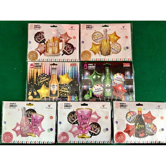 Set globos de botella 5 piezas. BOT5P