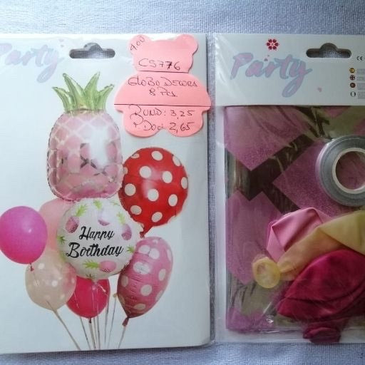 Globos para decoración piña 8pcs. C5776