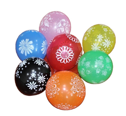 Globos de látex con diseño de flores R12 40pcs. 04397
