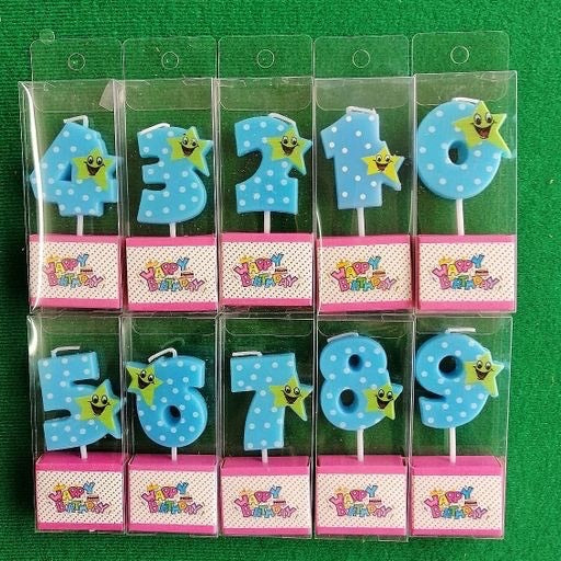 Velas número celestes serie completa 10pcs. 8336