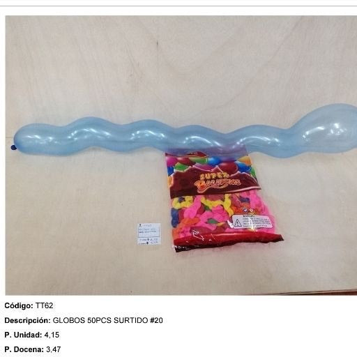Globos culebra #20 50pcs. TT62