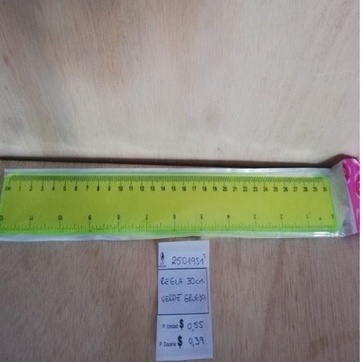 Regla verde de 30cm. 2501956