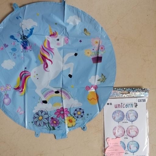 Globo con diseño de unicornio 18". C5735