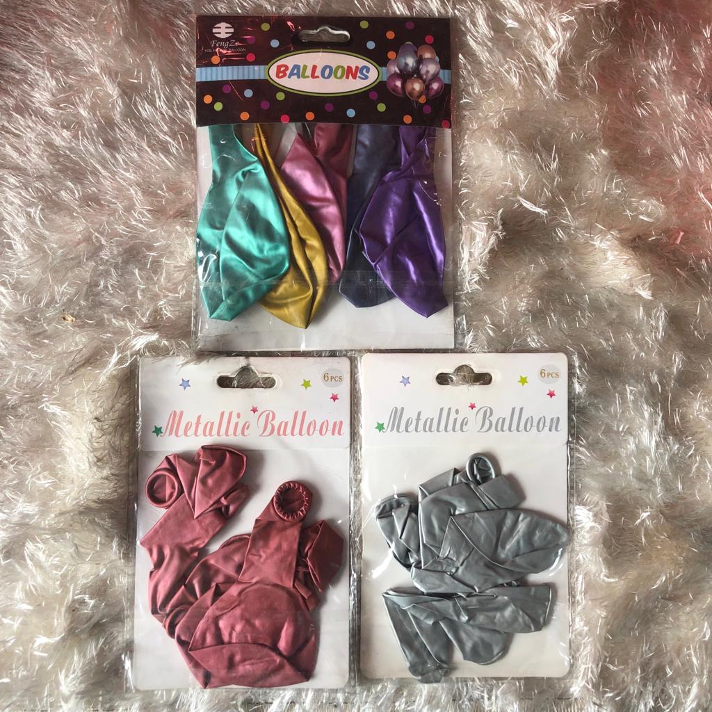 Globos de látex cromados para decoración R12 6pcs. C5740