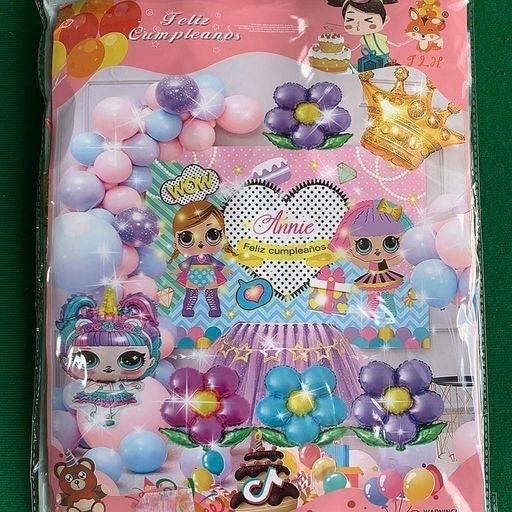 Set de globos decoración completa con póster Muñecas LOL. 13987