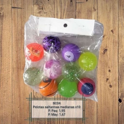Pelotas saltarinas 3,5cm 10pcs. BC04