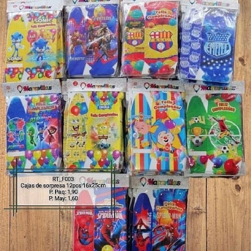 Cajas de sorpresas 12pcs. 25x16cm. RT_F003