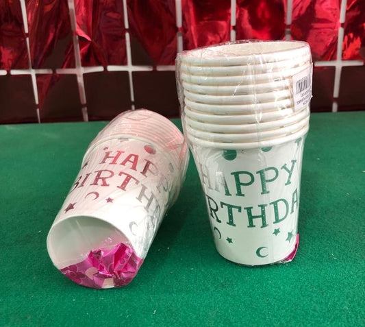 Vasos desechables con diseños happy birthday 10pcs. VS41
