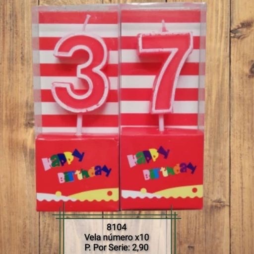 Velas de número 10pcs. 8104