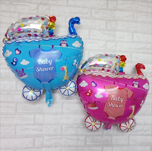 Globo coche baby shower con portaglobo. C1449B